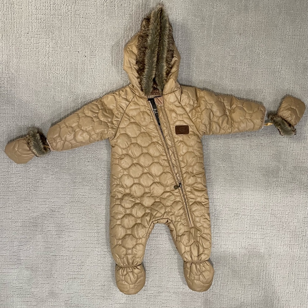 UGG Tan Quilted Kids Footie